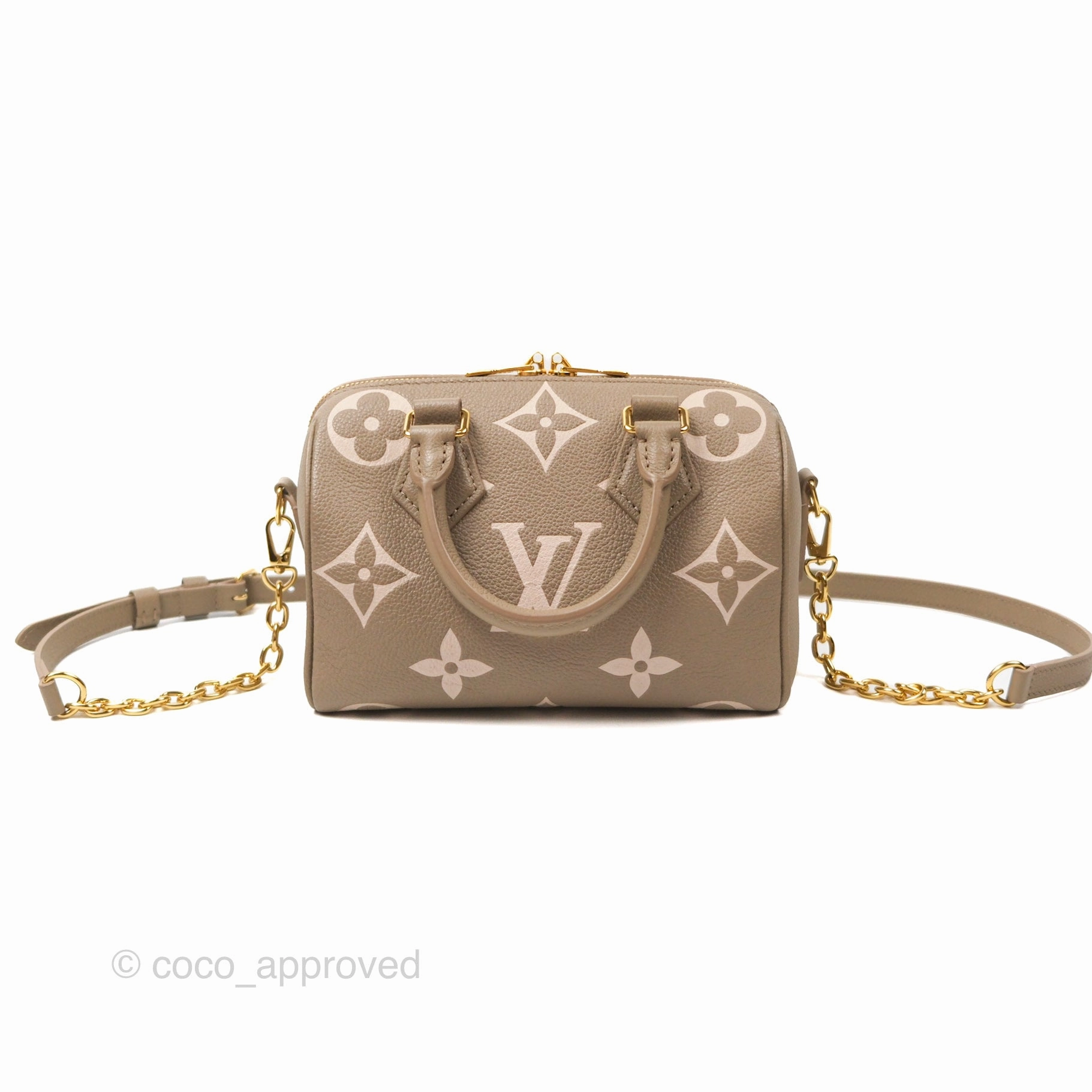 Louis Vuitton Speedy Bandoulire 20 Monogram Empreinte Tourterelle/Cream
