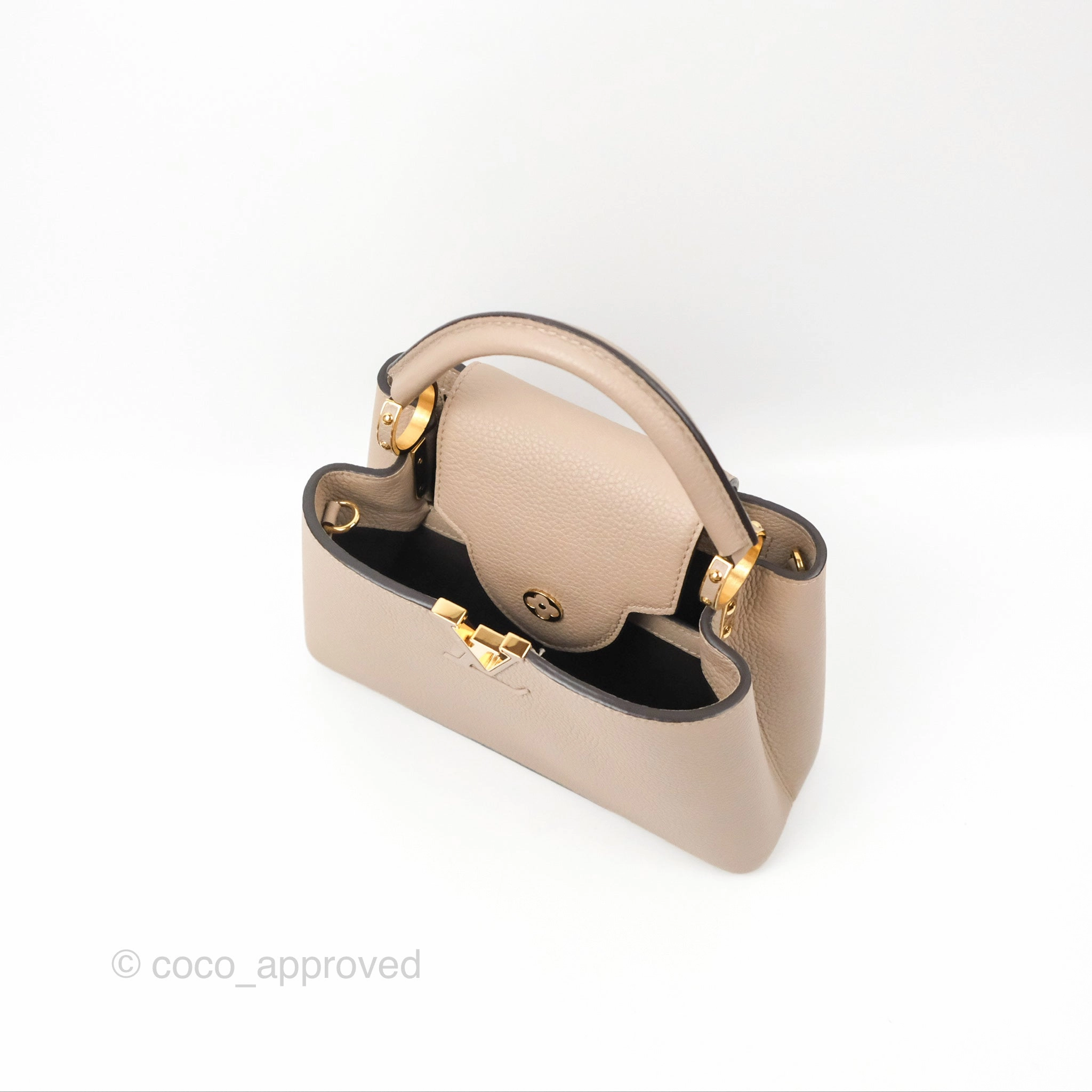 Louis Vuitton Taurillon Capucines BB Galet