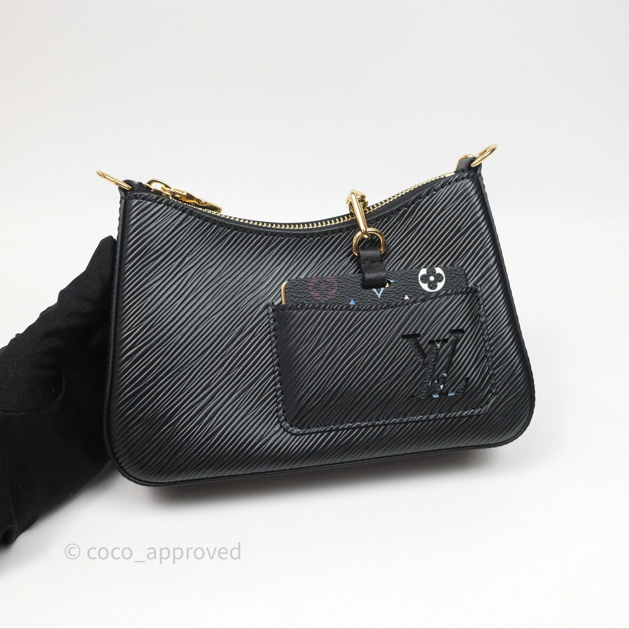 Louis Vuitton TM Epi Marellini Bag Monogram Black Gold Hardware
