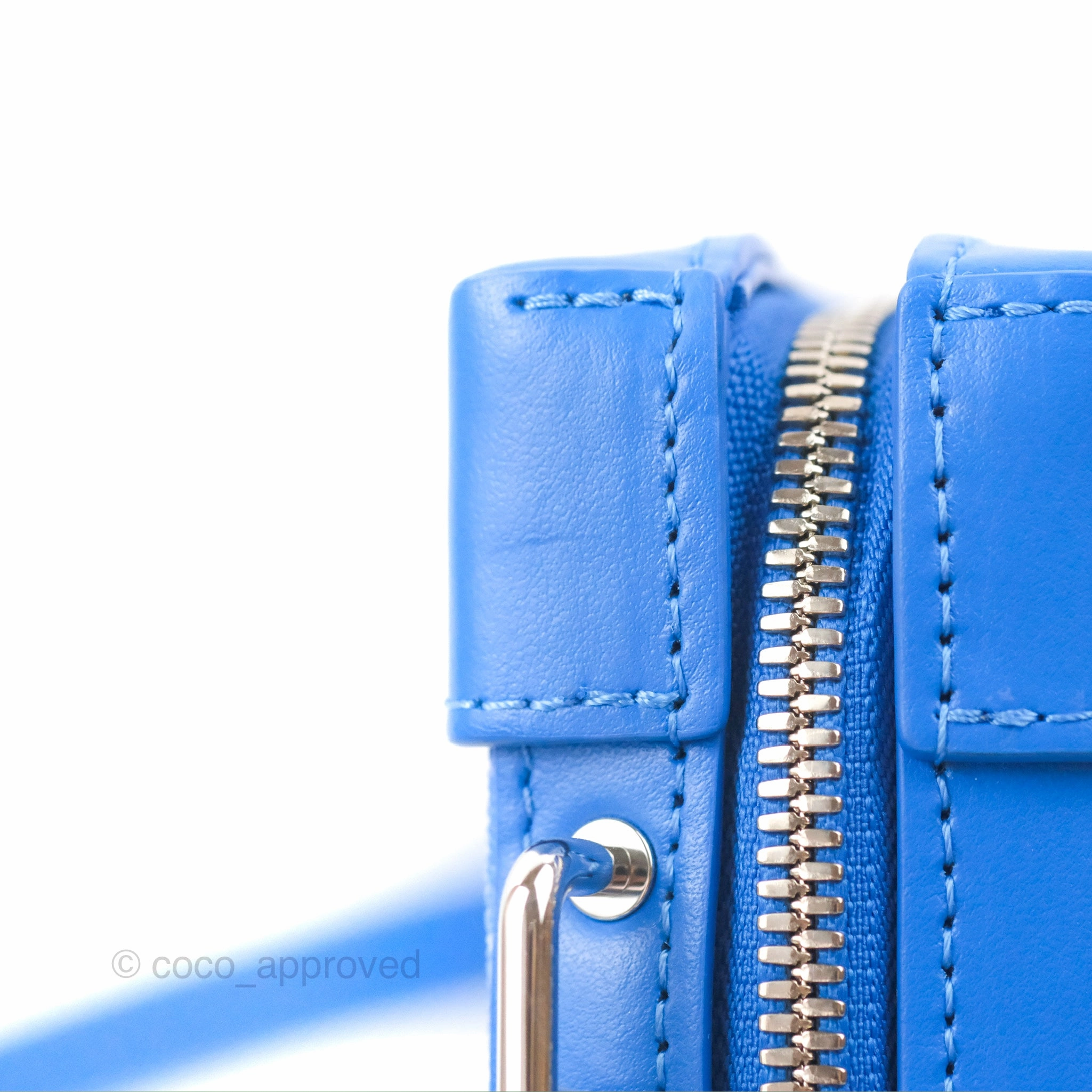 Louis Vuitton Virgil Abloh Blue Monogram Clouds Coated Canvas Soft Trunk Wallet Silver Hardware