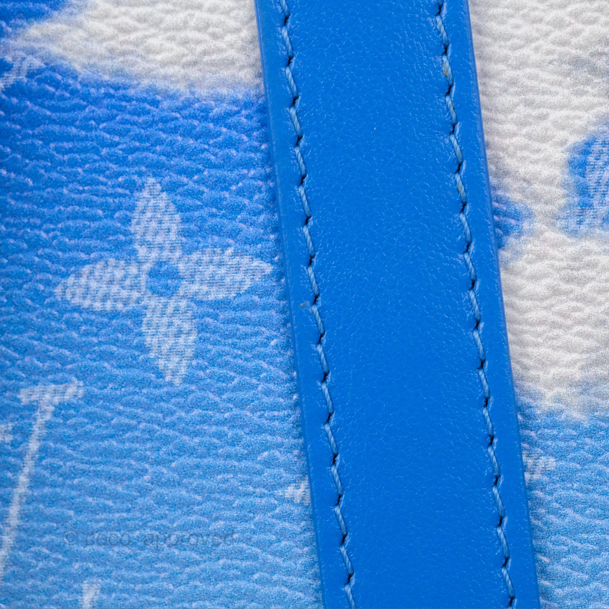 Louis Vuitton Virgil Abloh Blue Monogram Clouds Coated Canvas Soft Trunk Wallet Silver Hardware