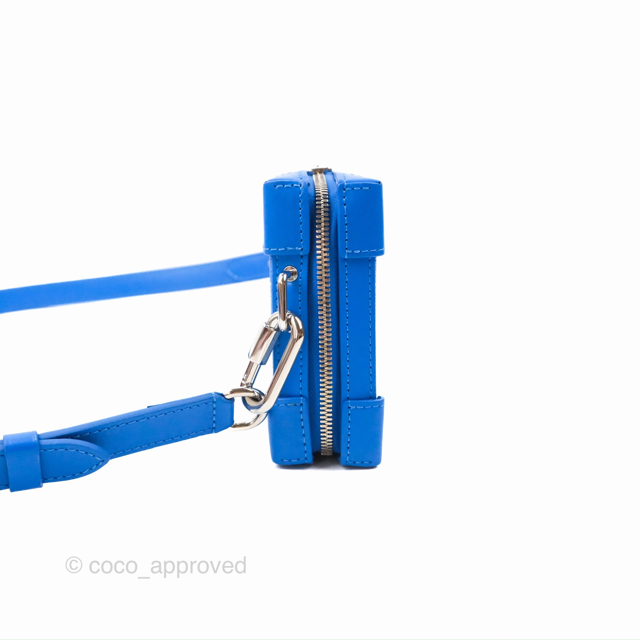 Louis Vuitton Virgil Abloh Blue Monogram Clouds Coated Canvas Soft Trunk Wallet Silver Hardware