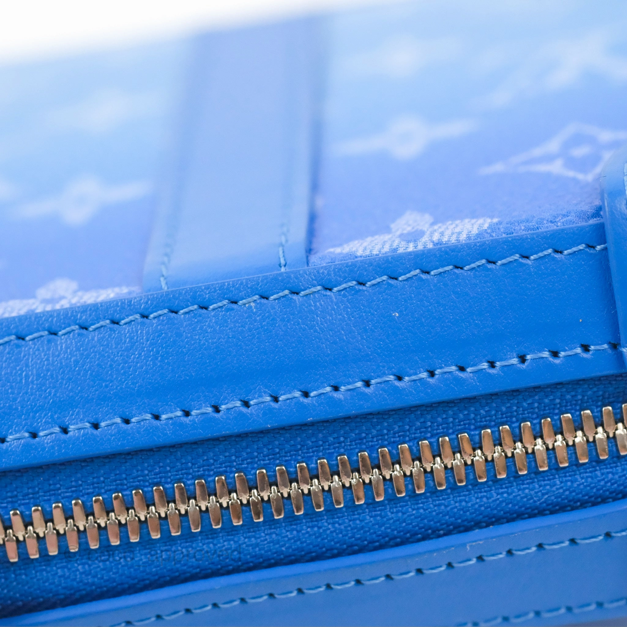 Louis Vuitton Virgil Abloh Blue Monogram Clouds Coated Canvas Soft Trunk Wallet Silver Hardware