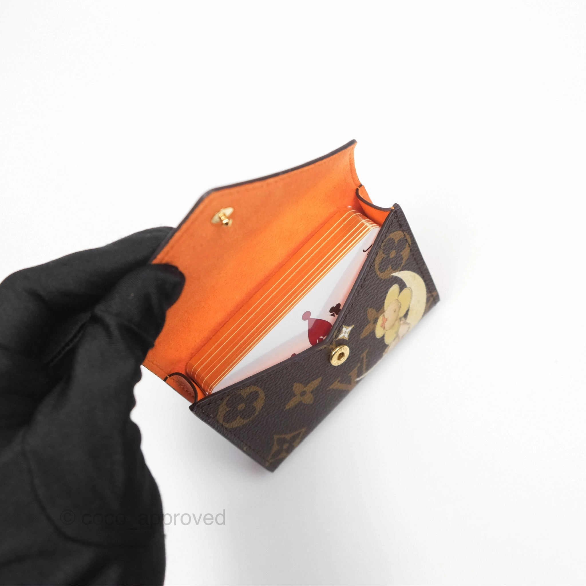 Louis Vuitton Vivienne Moon Poker Card with Gold Monogram Card Holder