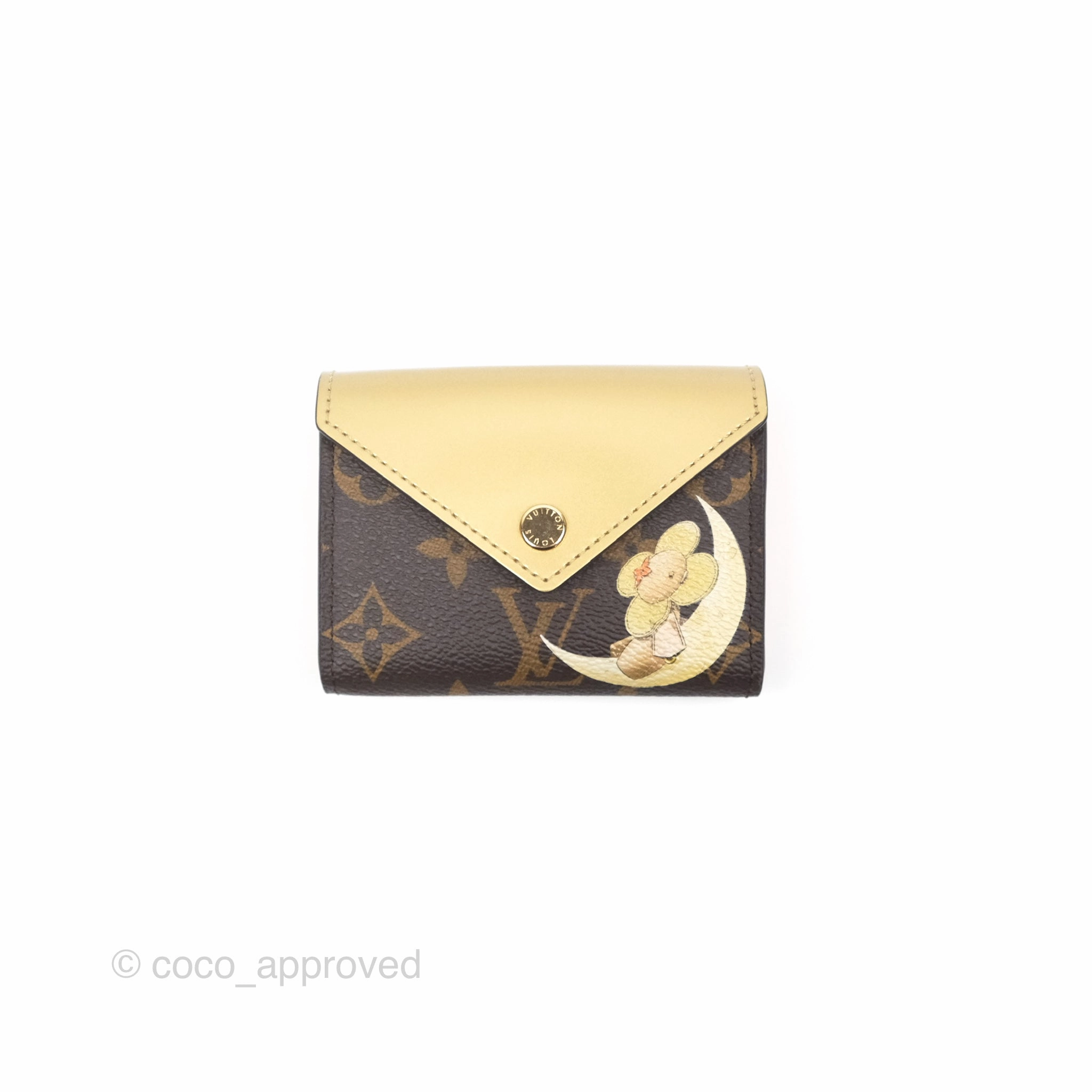 Louis Vuitton Vivienne Moon Poker Card with Gold Monogram Card Holder