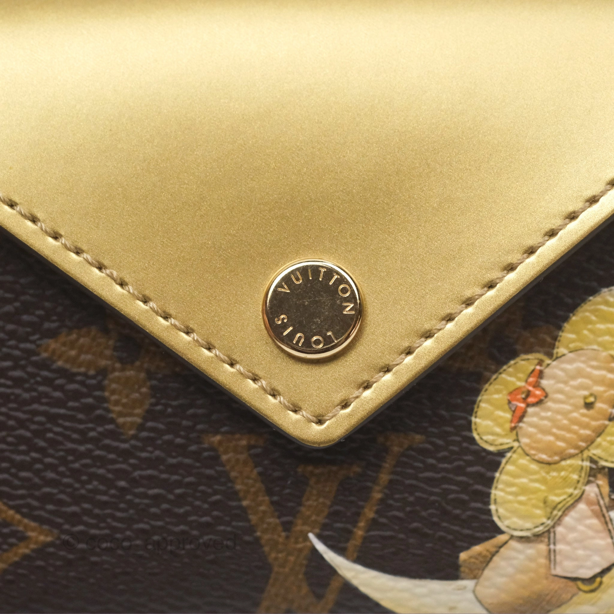 Louis Vuitton Vivienne Moon Poker Card with Gold Monogram Card Holder