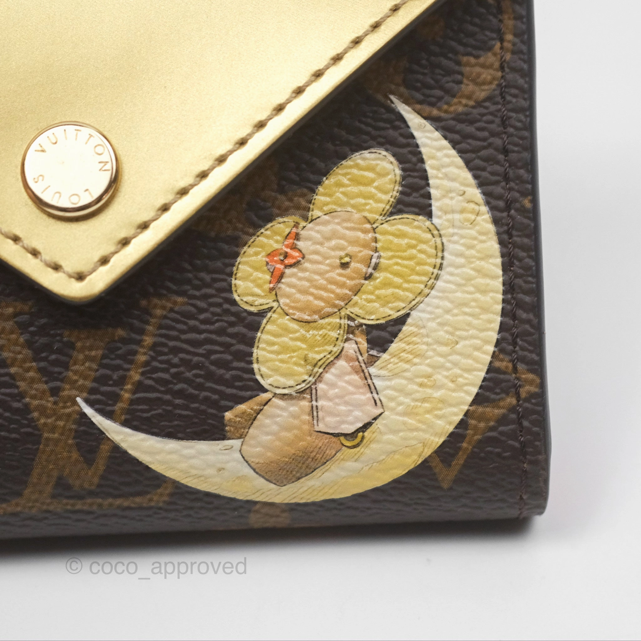 Louis Vuitton Vivienne Moon Poker Card with Gold Monogram Card Holder