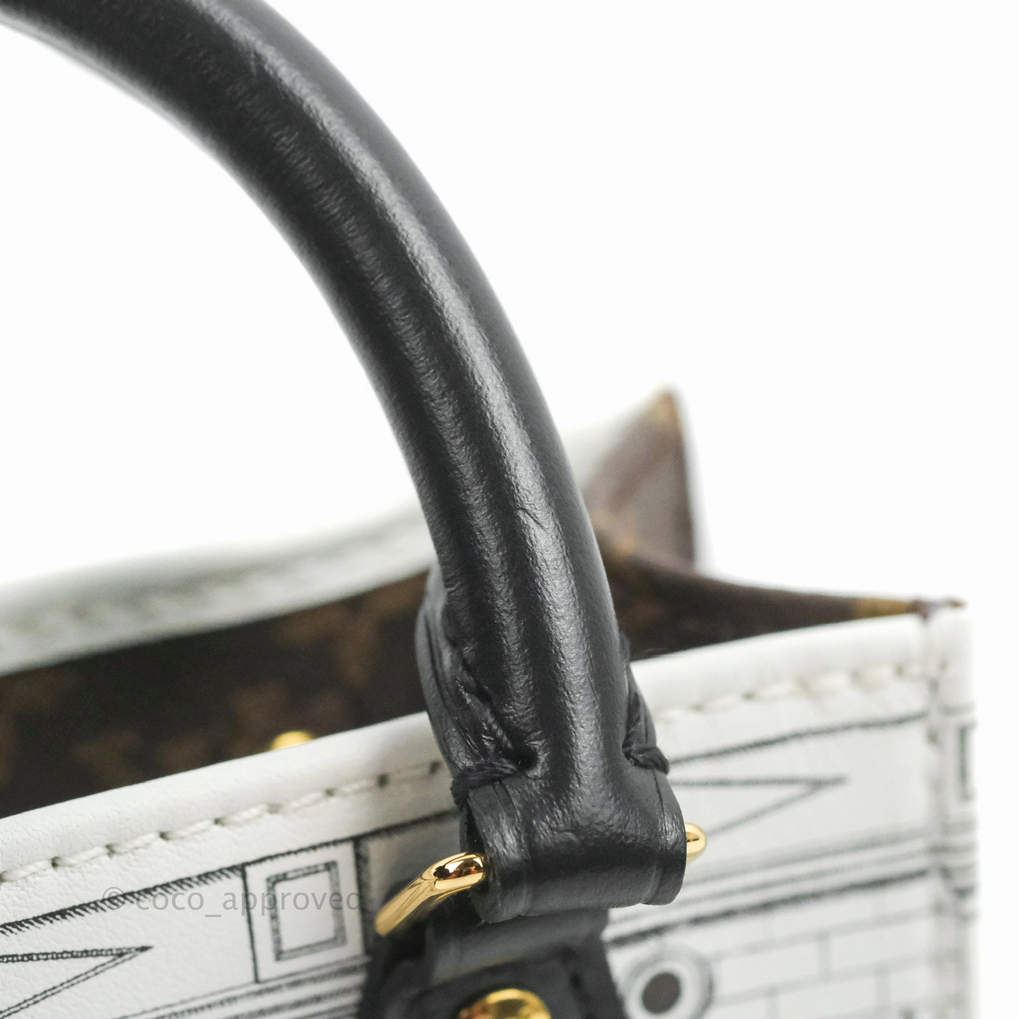 Louis Vuitton X Fornasetti Calfskin Architettura Petit Sac Plat Black White Gold Hardware