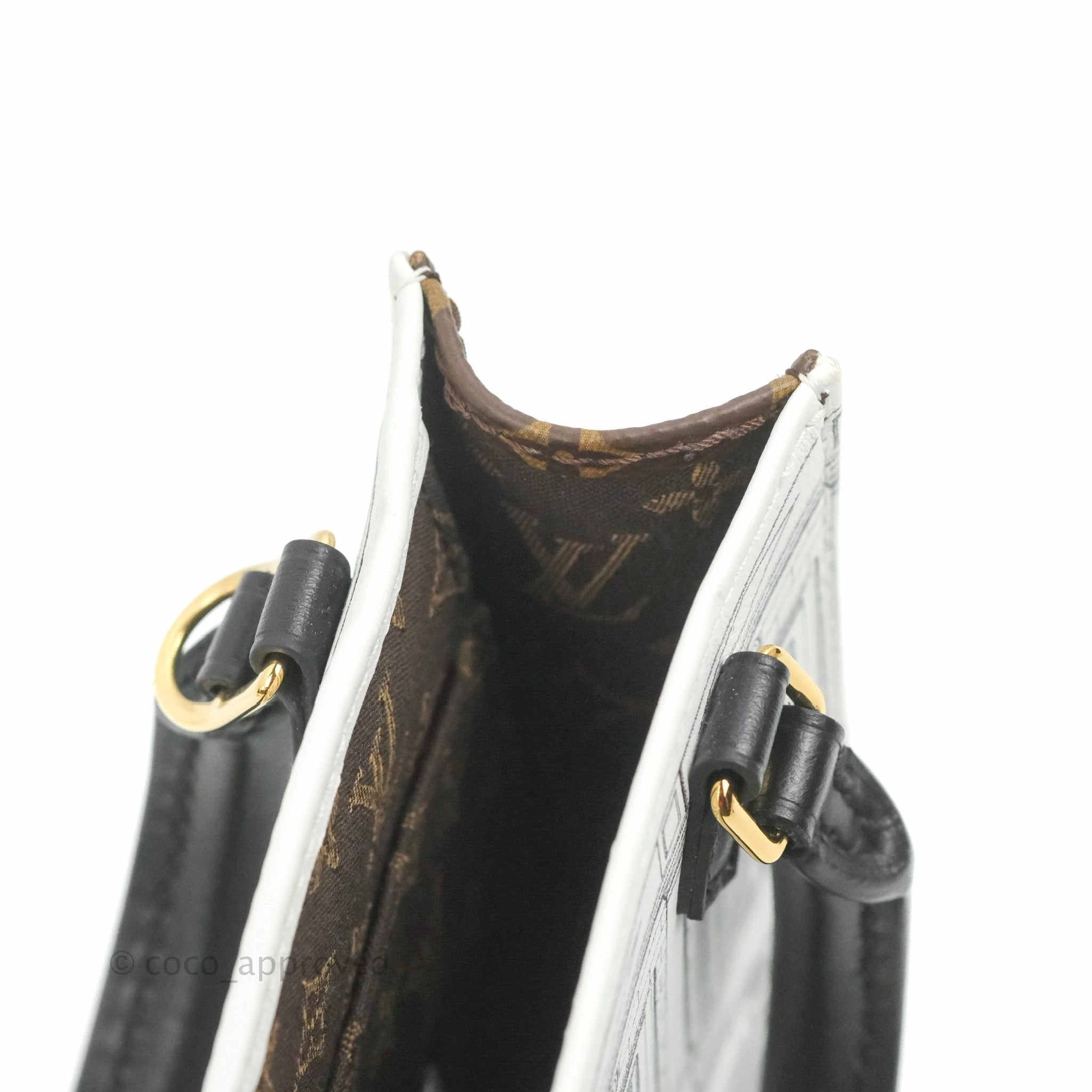 Louis Vuitton X Fornasetti Calfskin Architettura Petit Sac Plat Black White Gold Hardware
