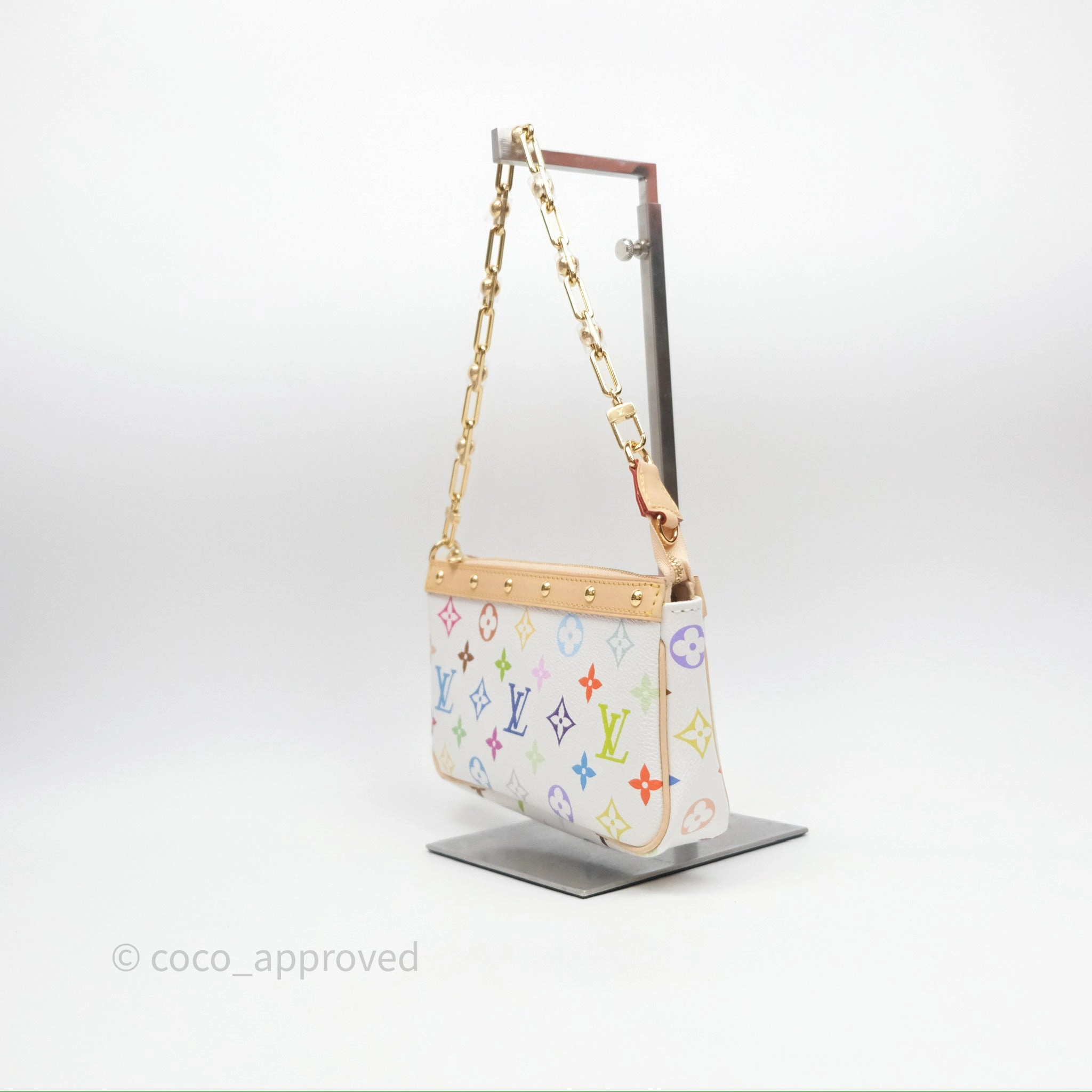 Louis Vuitton x Takashi Murakami Pochette Accessoires Multicolore Blanc Monogram Canvas