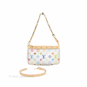 Louis Vuitton x Takashi Murakami Pochette Accessoires Multicolore Blanc Monogram Canvas