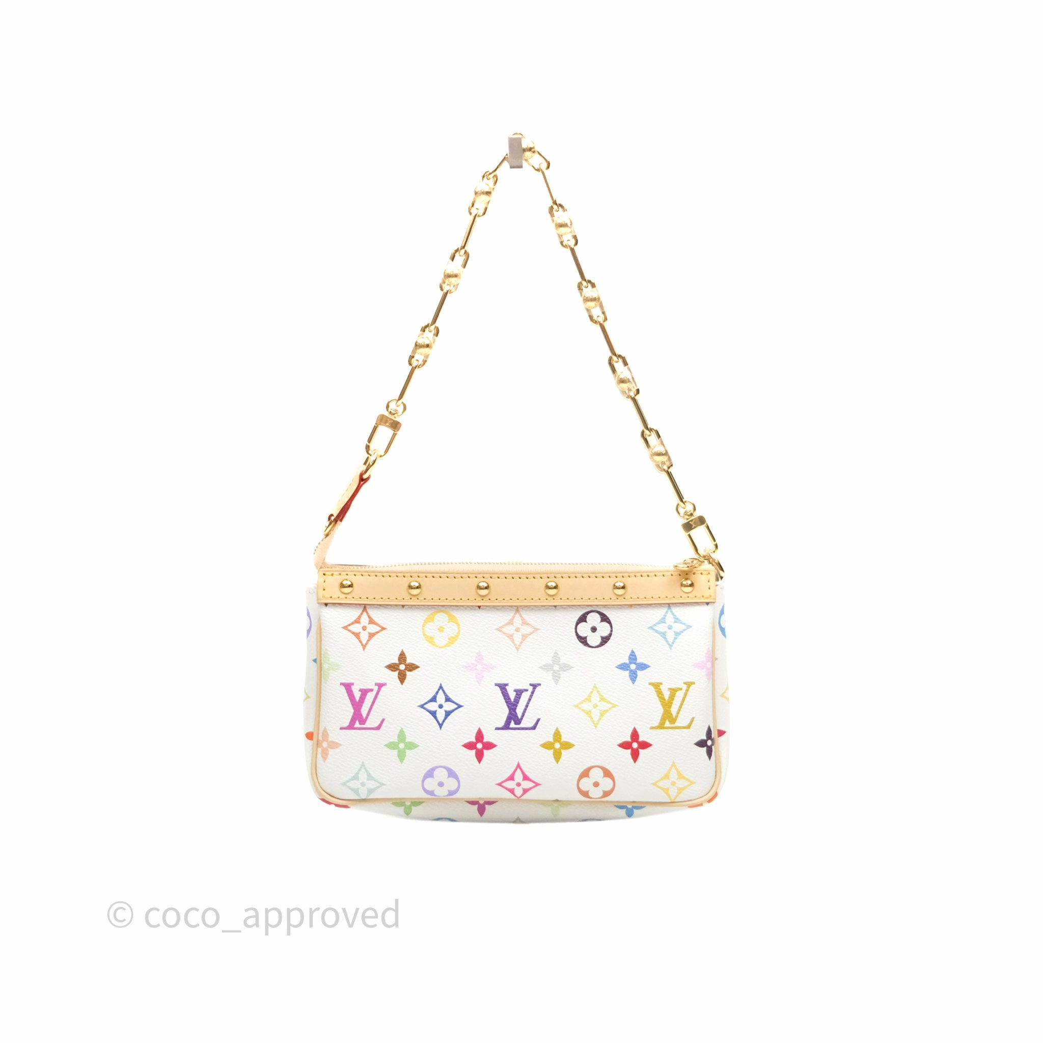 Louis Vuitton x Takashi Murakami Pochette Accessoires Multicolore Blanc Monogram Canvas