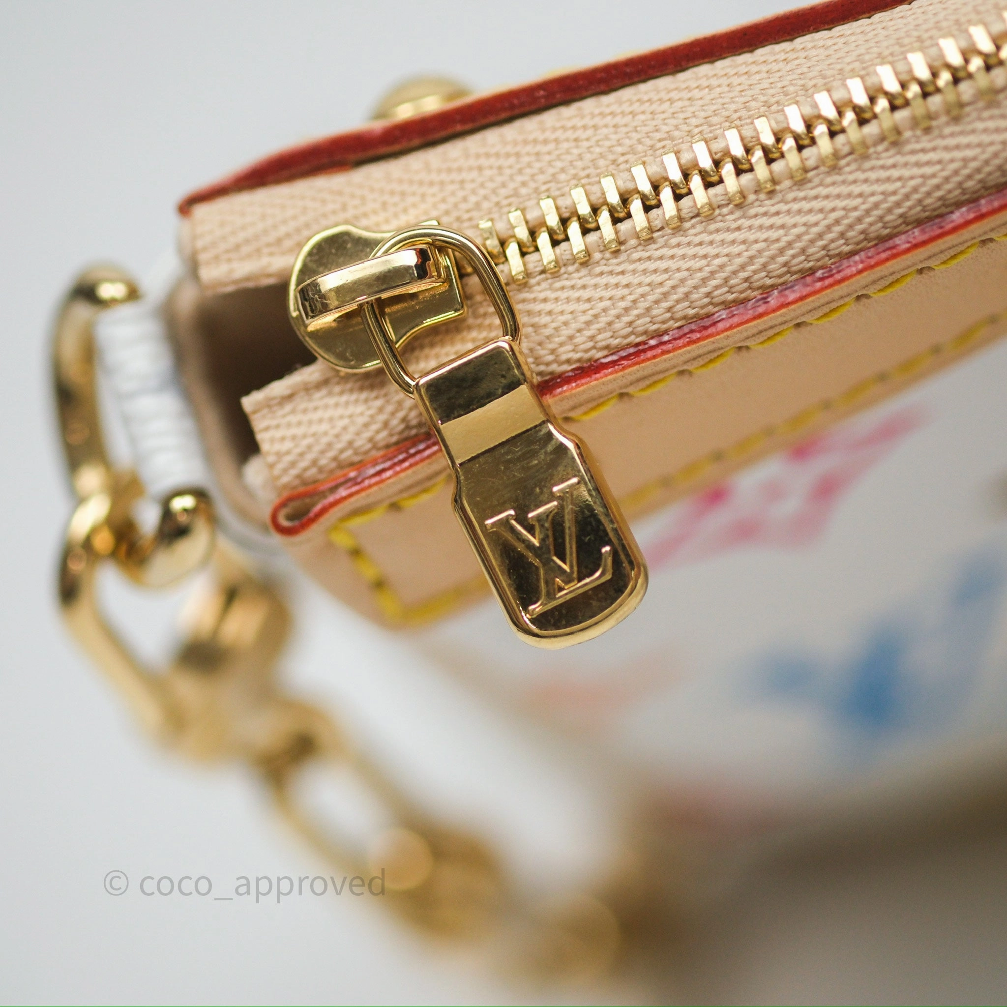 Louis Vuitton x Takashi Murakami Pochette Accessoires Multicolore Blanc Monogram Canvas