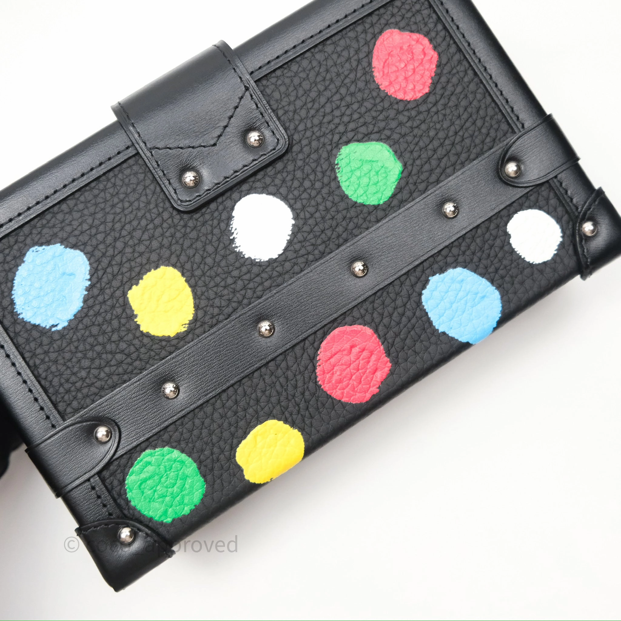 Louis Vuitton x Yayoi Kusama Petite Malle In Black Silver Hardware