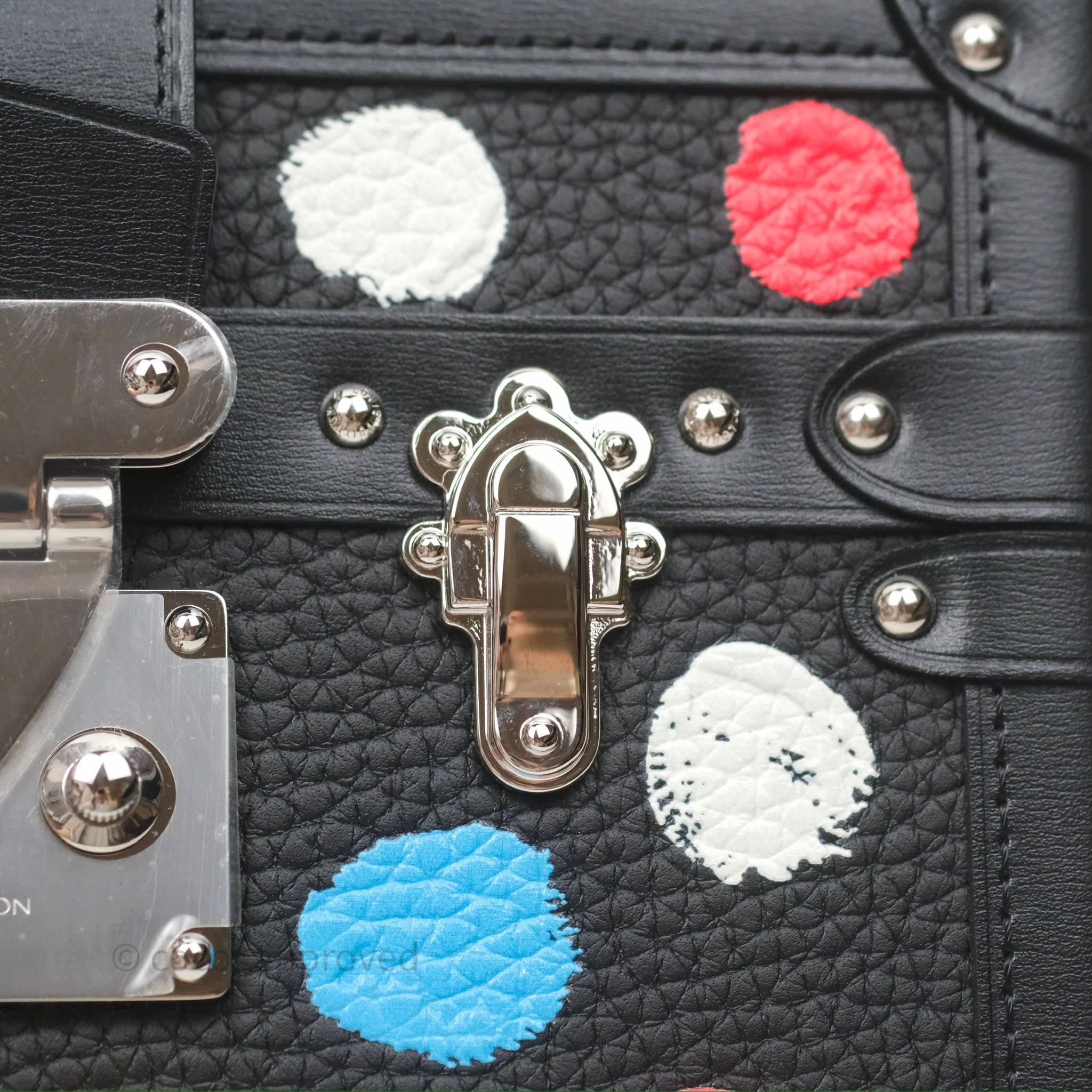 Louis Vuitton x Yayoi Kusama Petite Malle In Black Silver Hardware