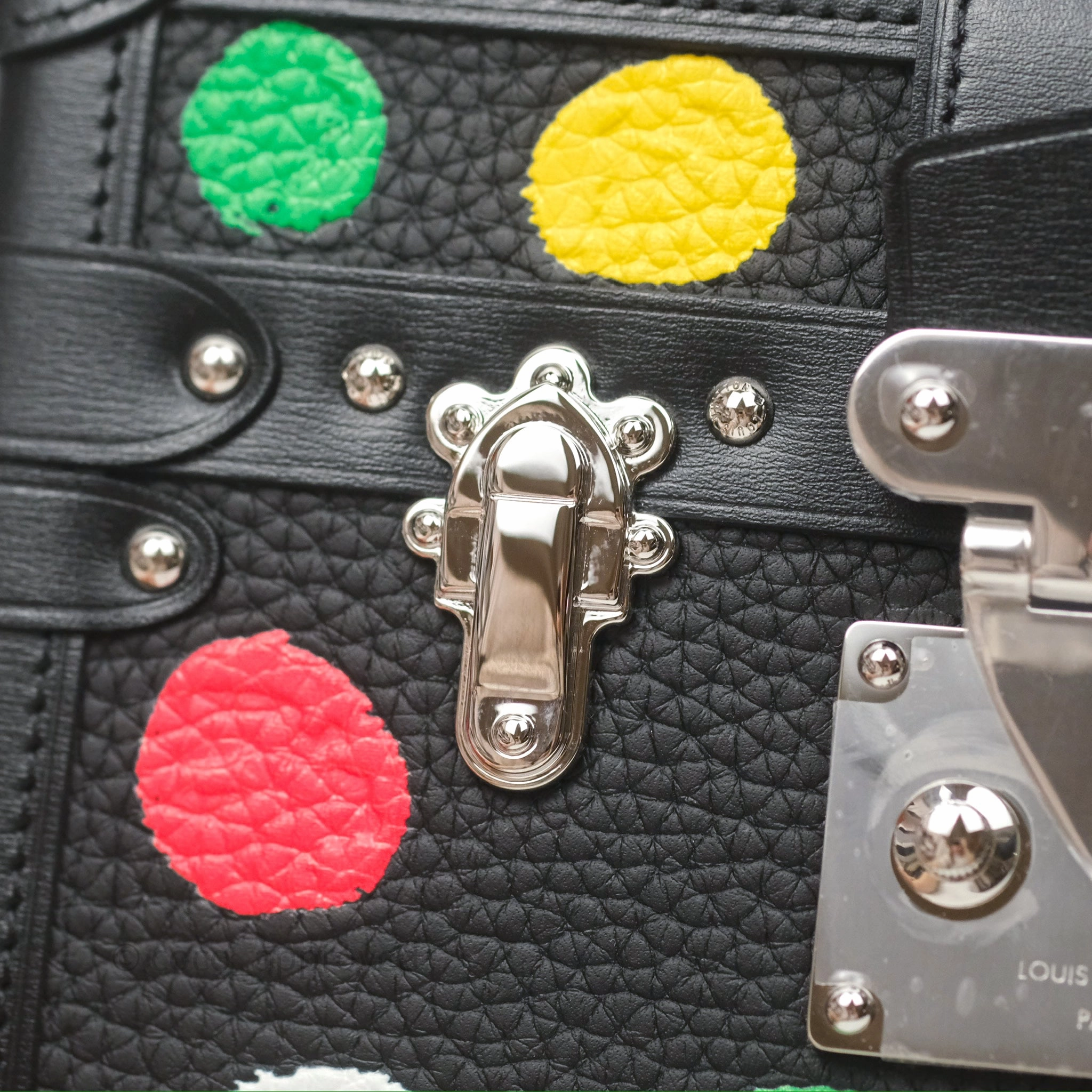 Louis Vuitton x Yayoi Kusama Petite Malle In Black Silver Hardware