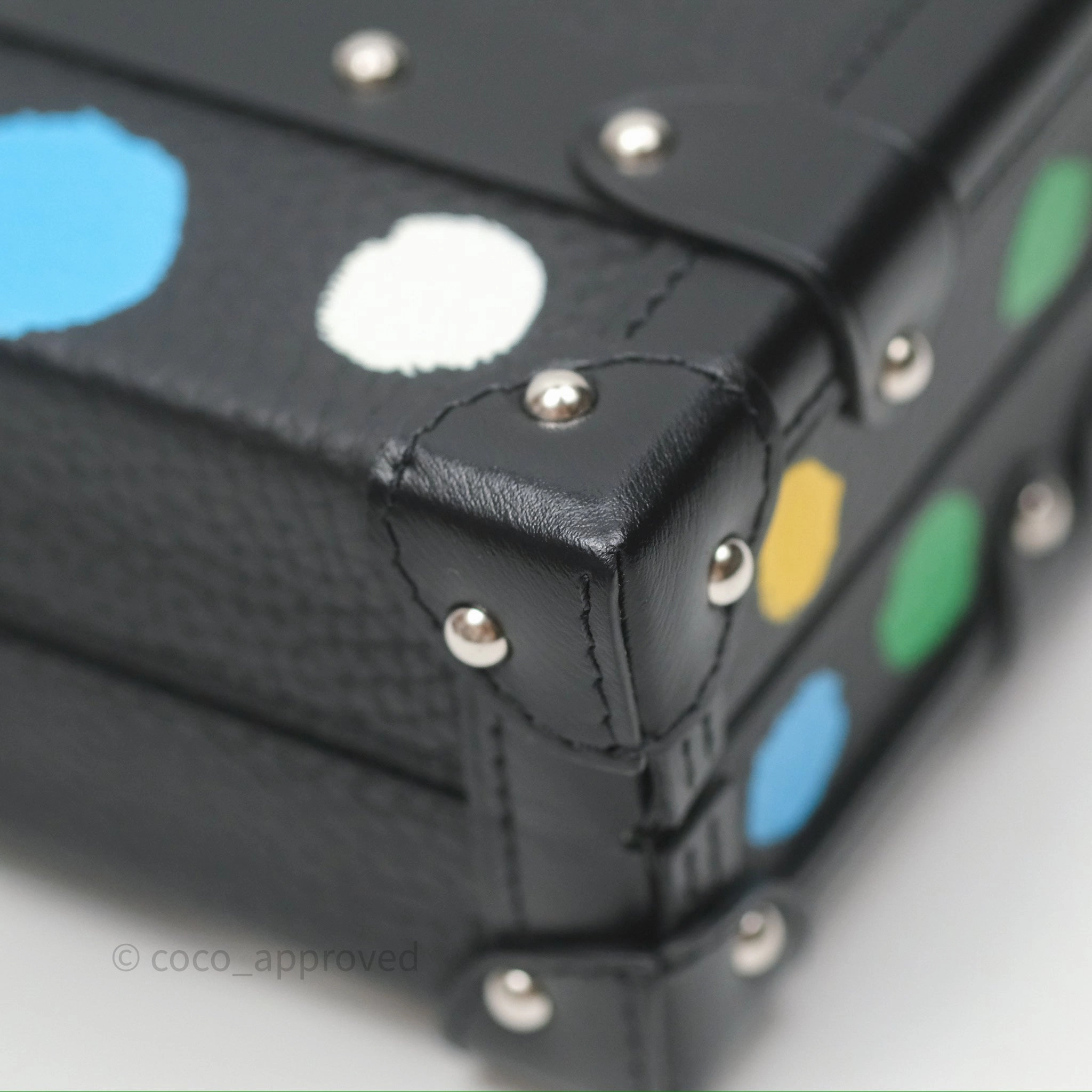 Louis Vuitton x Yayoi Kusama Petite Malle In Black Silver Hardware
