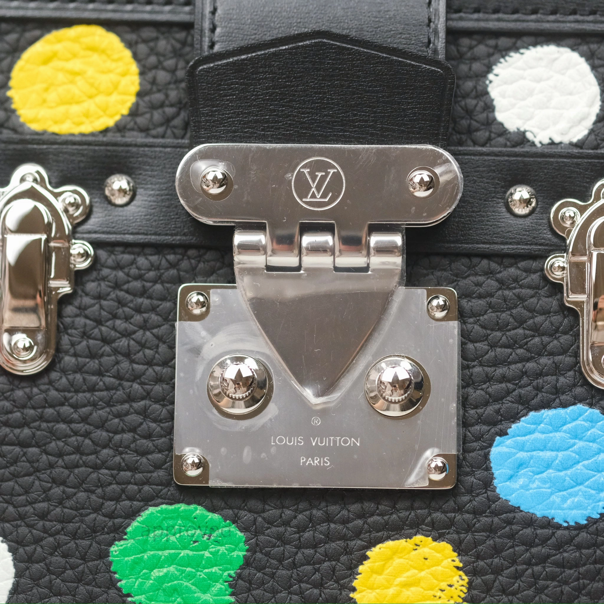 Louis Vuitton x Yayoi Kusama Petite Malle In Black Silver Hardware