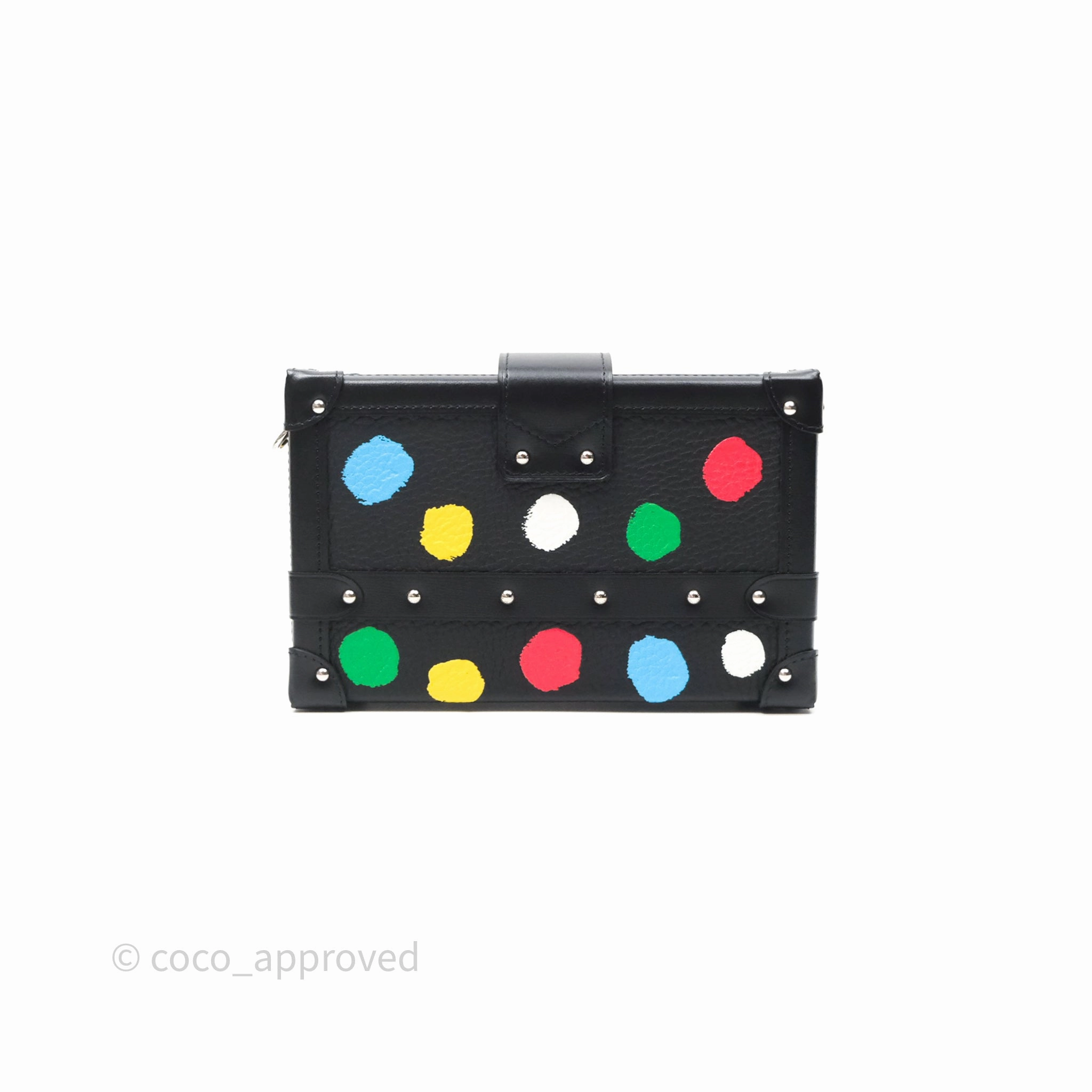 Louis Vuitton x Yayoi Kusama Petite Malle In Black Silver Hardware