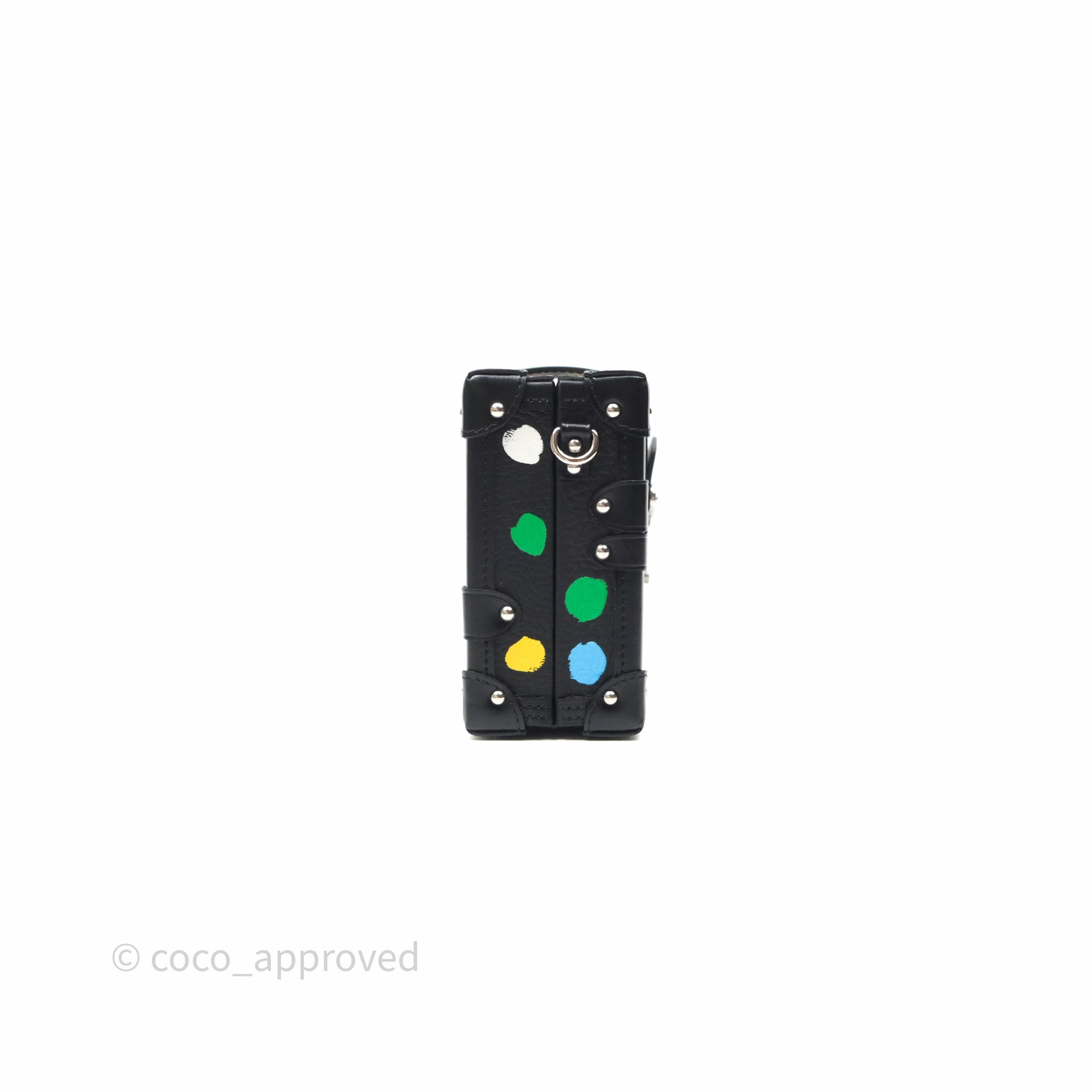 Louis Vuitton x Yayoi Kusama Petite Malle In Black Silver Hardware
