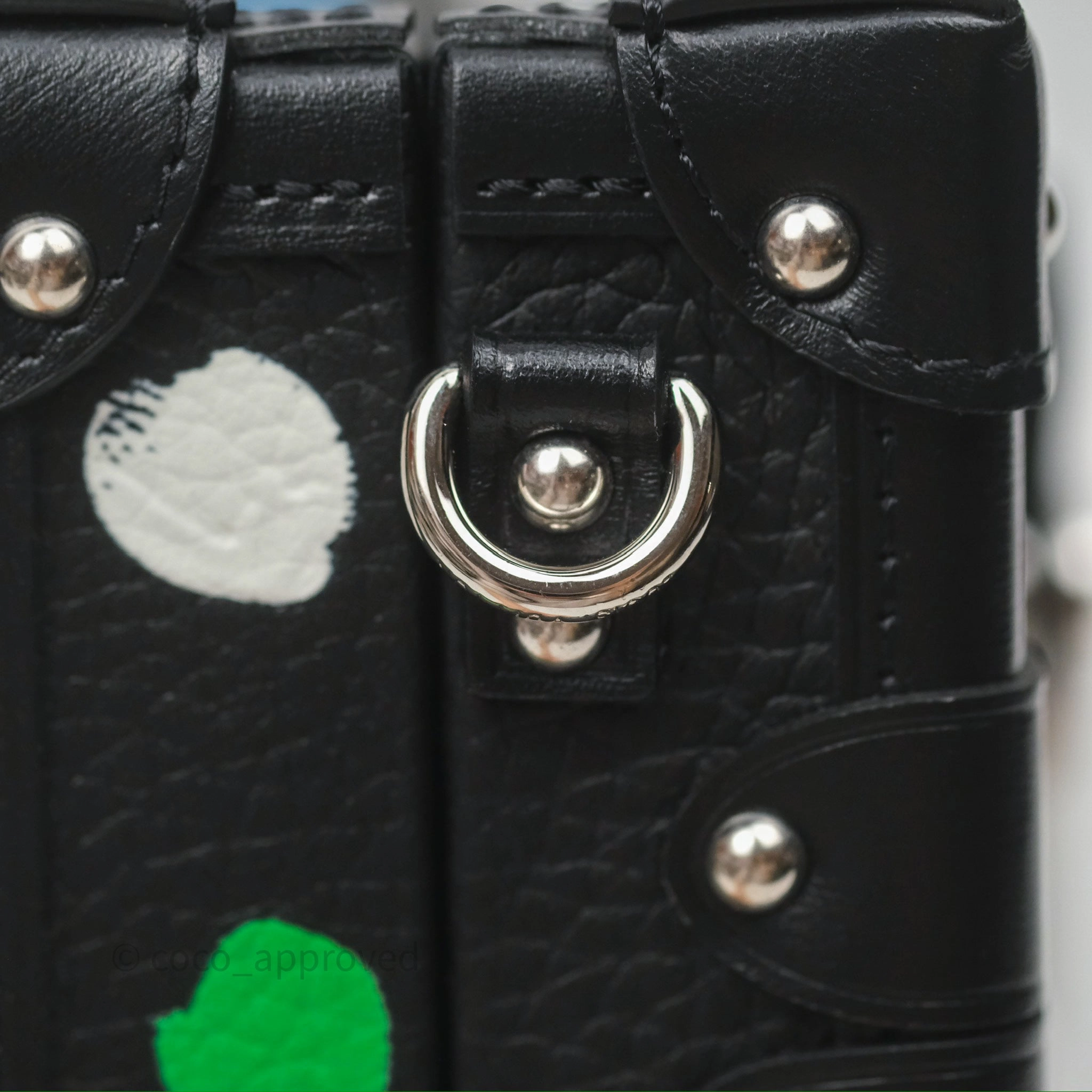 Louis Vuitton x Yayoi Kusama Petite Malle In Black Silver Hardware