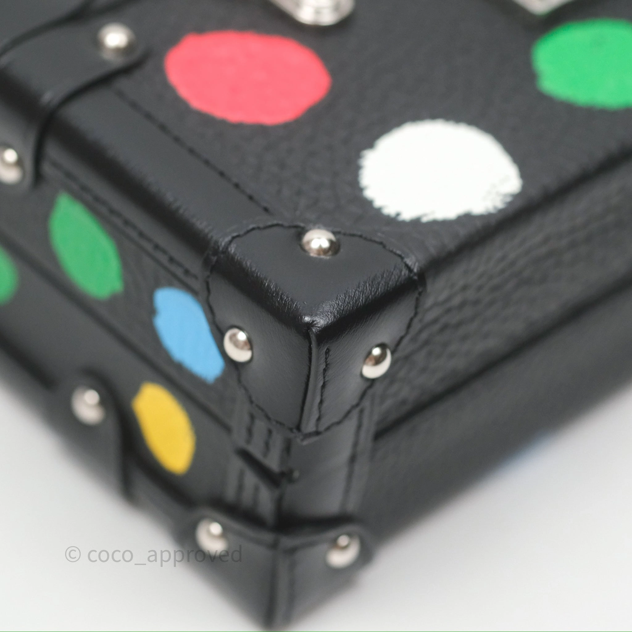 Louis Vuitton x Yayoi Kusama Petite Malle In Black Silver Hardware