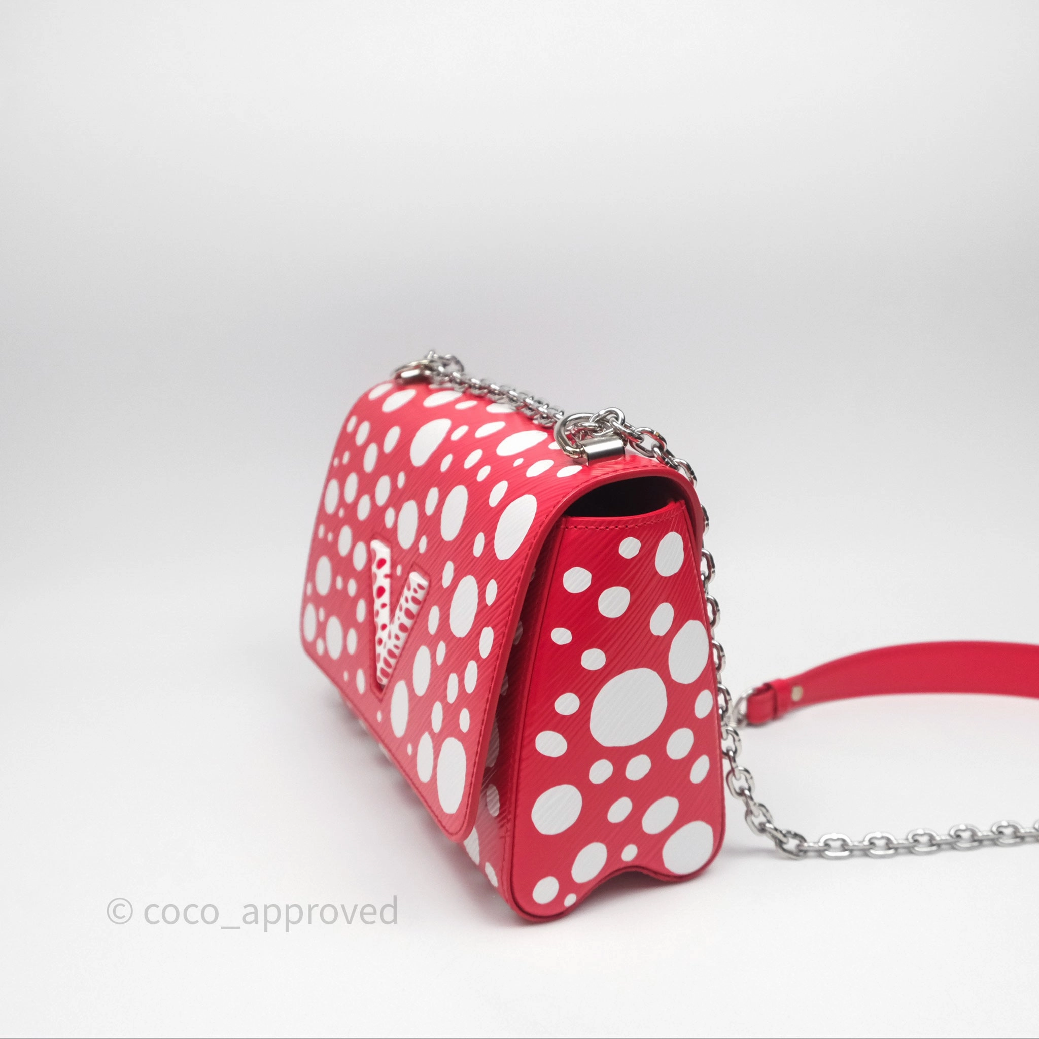 Louis Vuitton x Yayoi Kusama Twist MM Red/ White Epi Silver Hardware