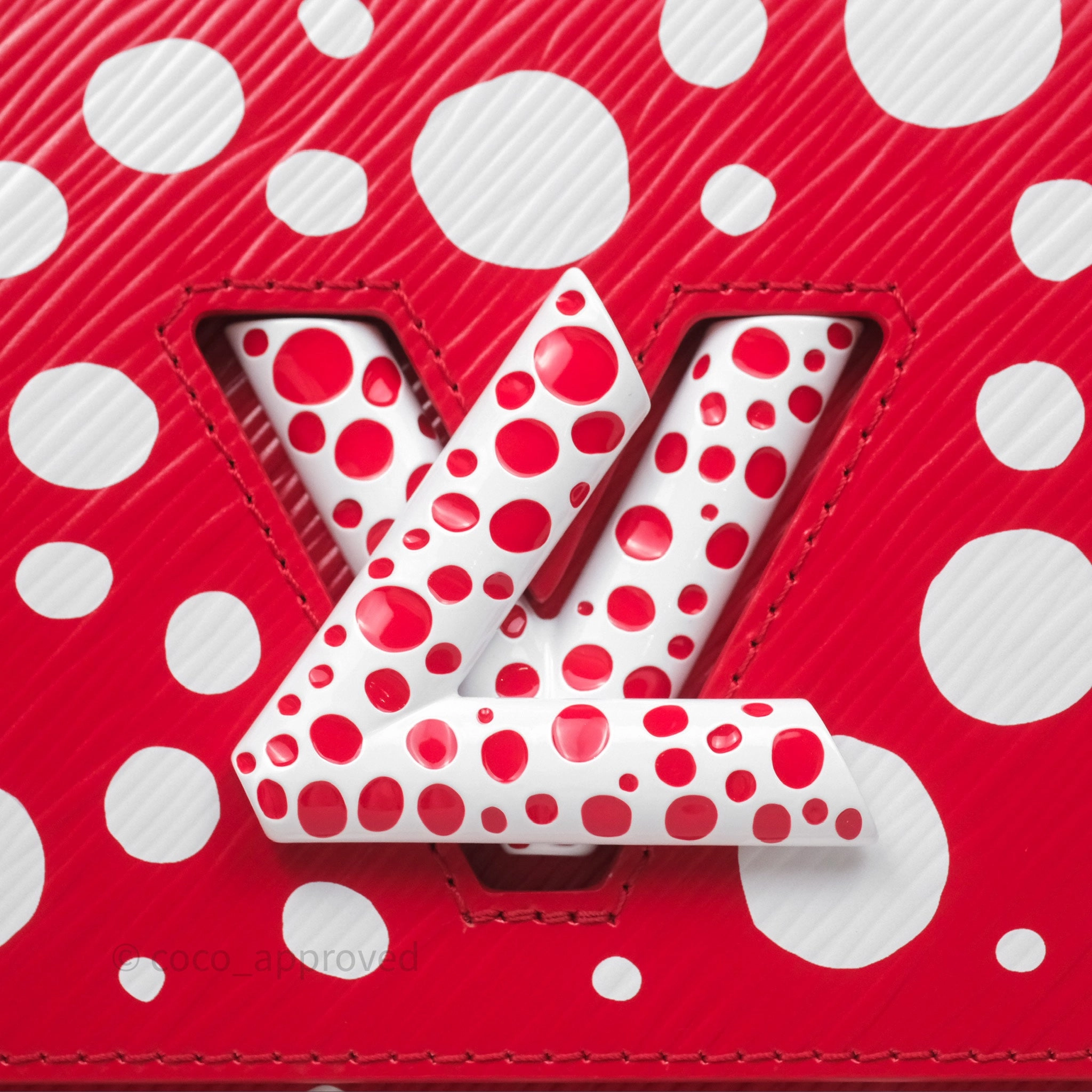 Louis Vuitton x Yayoi Kusama Twist MM Red/ White Epi Silver Hardware